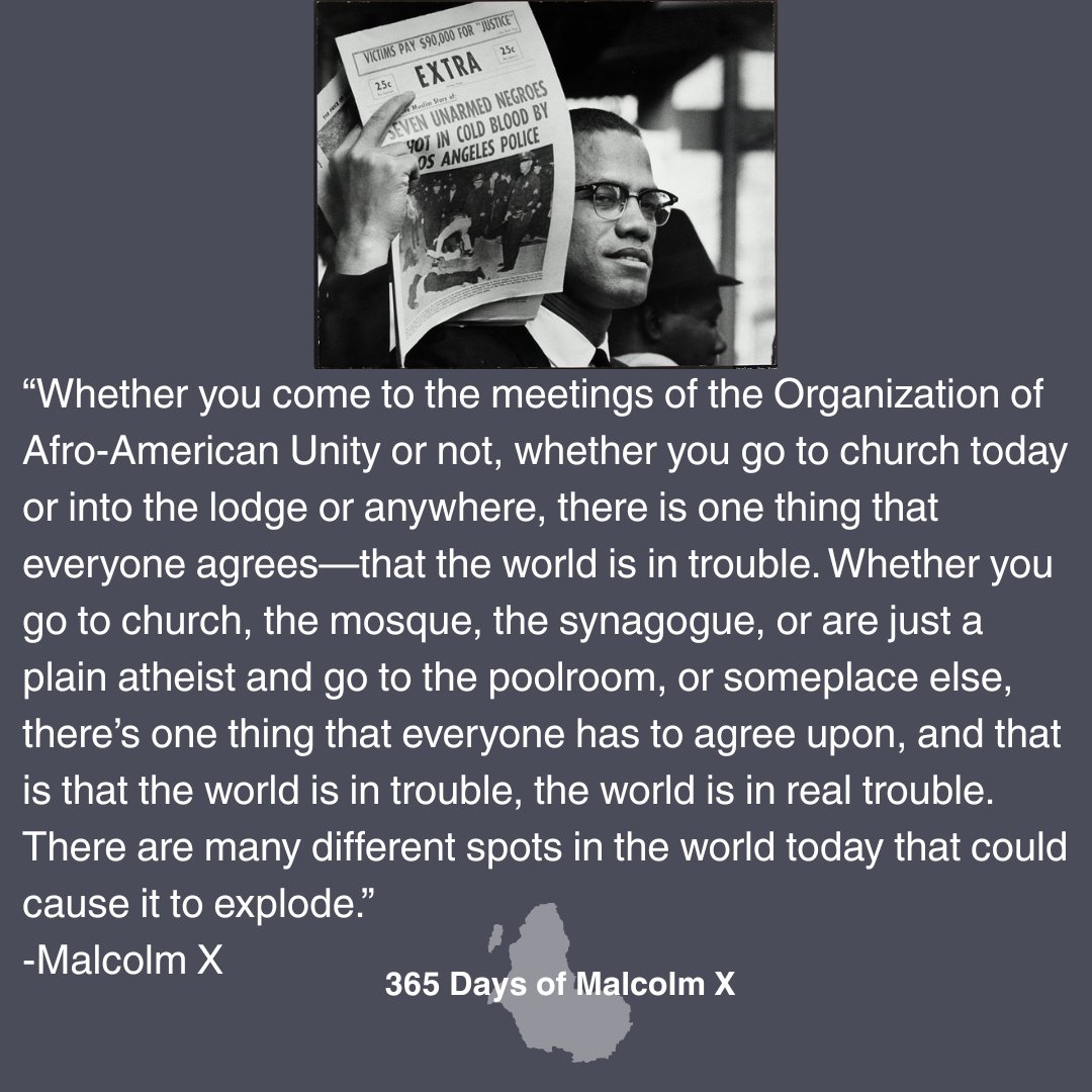 KamauRashid's tweet image. May 19, 2025 marks 100 years since the birth of Malcolm X. Join me in celebrating Malcolm X through 365 days of his ideas.
#365daysofMalcolmX #100yearsofMalcolmX #MalcolmX