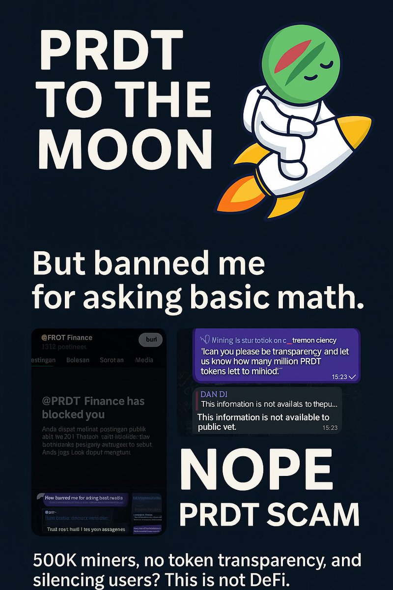 gil1557070's tweet image. 🧨 "Janji manis berakhir beracun."
Mereka janjikan Web3 — tapi yang datang malah WebTipu.
#PRDTFinance #DeFiScam #CryptoRug #RacuniInvestor