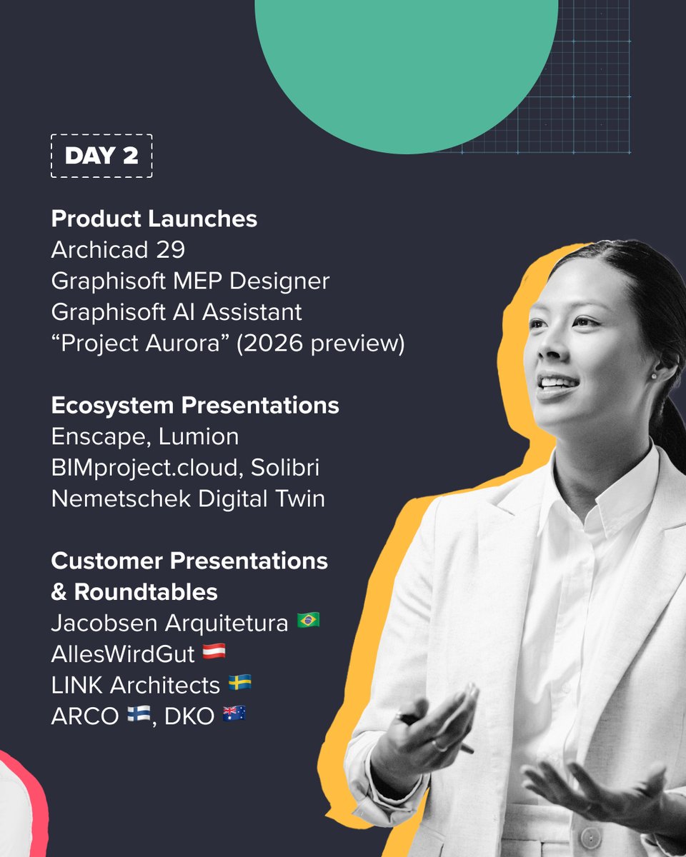 The IGNITE agenda is here!
🎟️ Want to watch it live? Register now: 
🔗 bit.ly/4lIUvTO

#GraphisoftIGNITE #BIM #AEC #Budapest