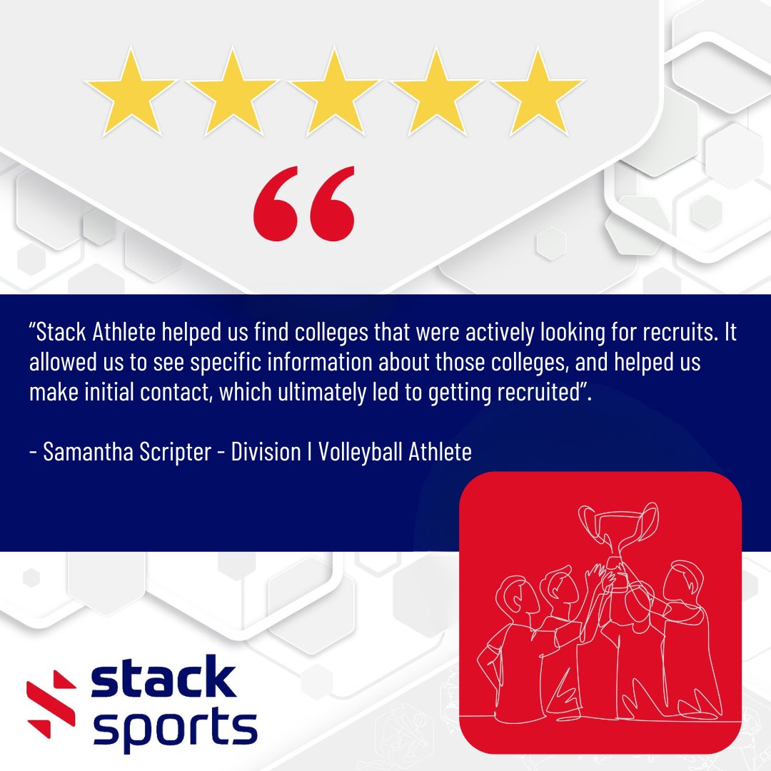 stackathlete's tweet image. Whether you&apos;re chasing your dream school or your first offer, Stack Athlete gives you the tools to get noticed and recruited. 💪🏆Elevate your recruiting journey with Stack Athlete: stackathlete.com