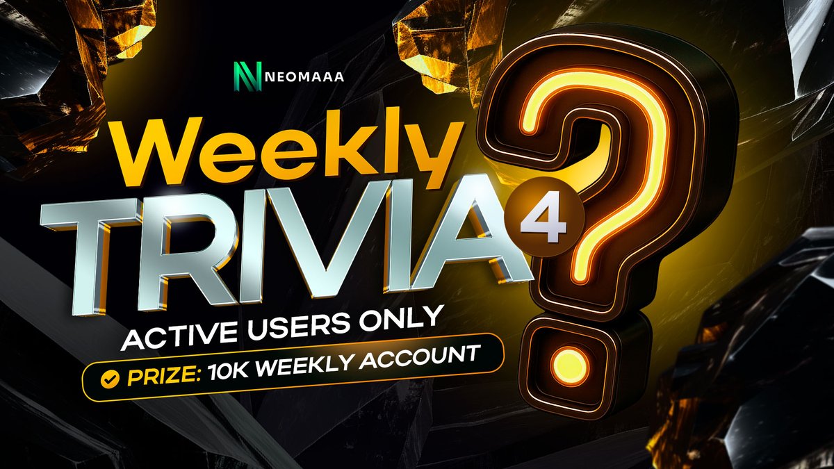🔥 Week 4 | The NeomAAA Trivia! 🔥

🎁 Prize: A $10,000 MT5 Challenge Account 🎁

We reward knowledge, critical thinking, and a real trader's mindset.

Each week: 3 technical questions.
Each week: 1 winner.

📅Schedule:
✔️ Tuesday – Question 1
✔️ Thursday – Question 2
✔️ Saturday