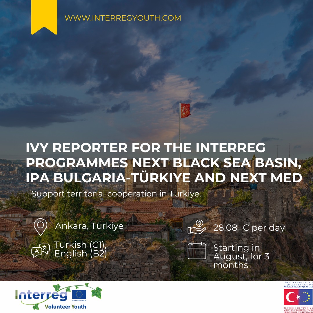 📢 Sınır Ötesi İşbirliği Programları IVY gönüllüsü arıyor! 18-30 yaş arası gençler Avrupa’daki işbirliğine katkı sunacak.
 📍 Ankara
🕒 3 ay | Başlangıç: Ağustos 2025
📌 Son başvuru: 31 Temmuz
🌐 Başvuru: cbc.ab.gov.tr/duyuru/50919/s…