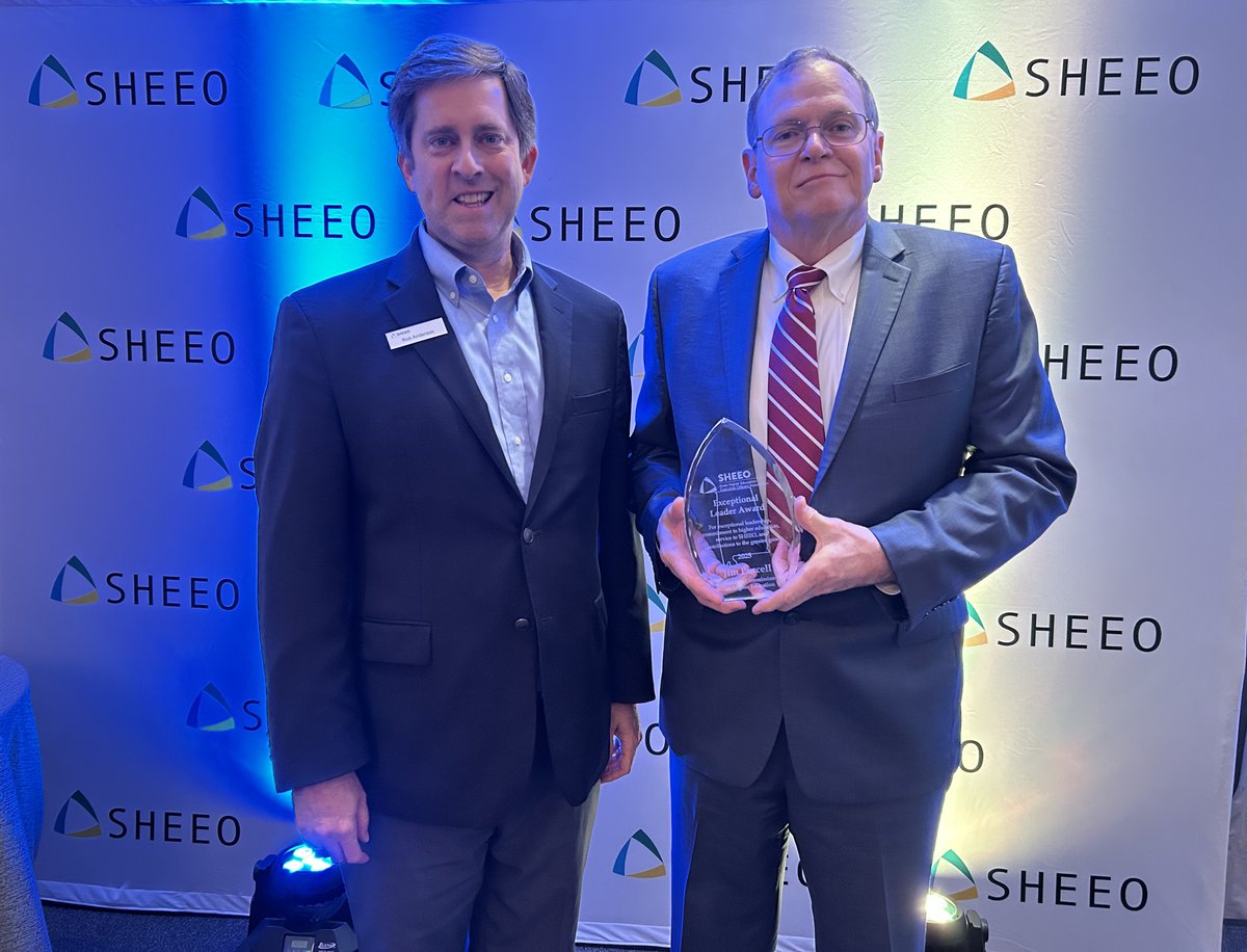 Congratulations Dr. Jim Purcell! He received the 2025 Exceptional Leader Award from the State Higher Education Executive Officers Assoc. for outstanding leadership, dedication, and innovation in advancing student success and state economic prosperity. sheeo.org/sheeo-announce…