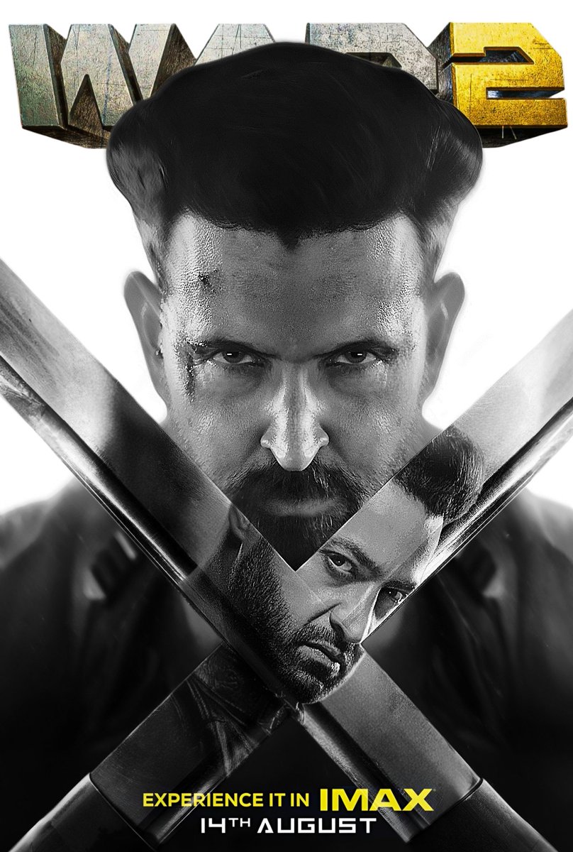 designs_plex's tweet photo. My #WAR2 Poster Design In Deadpool&amp;Wolverine Style 🔥

#HrithikRoshan #JrNTR @iHrithik @tarak9999 @yrf #War2Trailer https://t.co/WH30WjK0lM