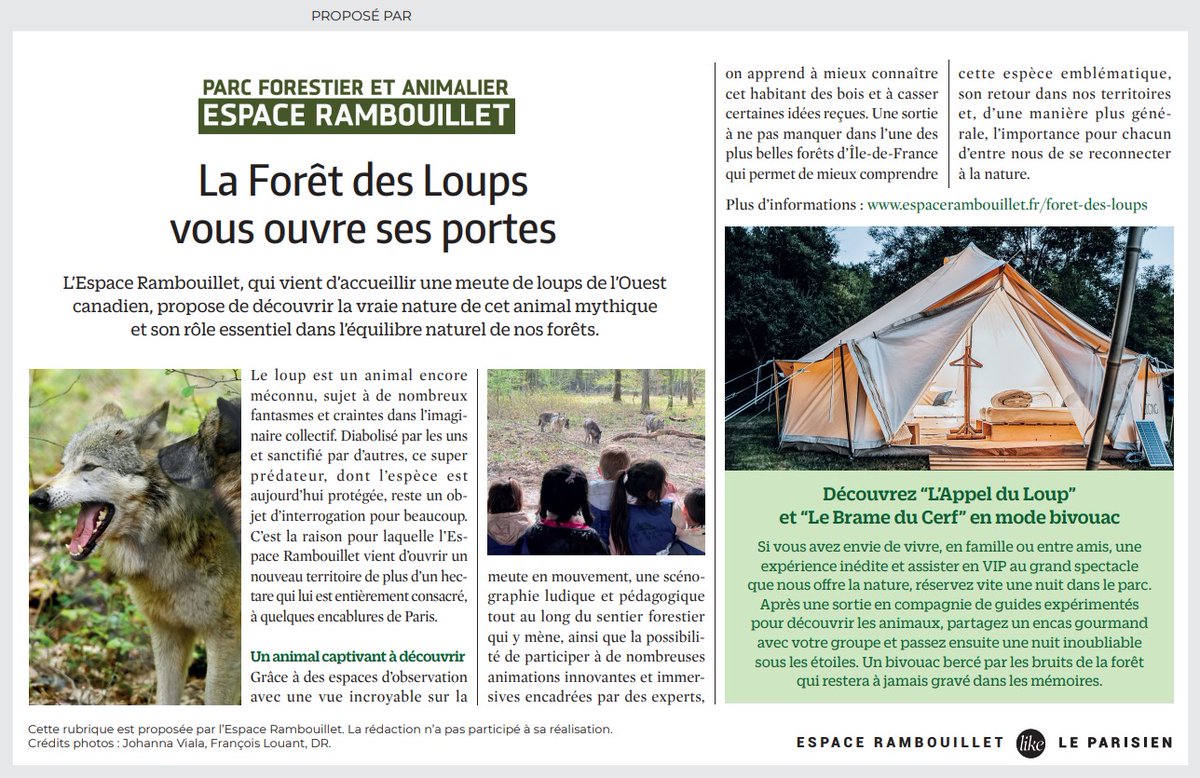 Valorus (@valorusgroup) on Twitter photo Un beau coup de projecteur dans <a href="/le_Parisien/">Le Parisien</a> sur la meute de loups qui vient de rejoindre l'Espace Rambouillet, l'une des plus belles forêts d'Île-de-France. Plus d'infos 👉 espacerambouillet.fr/appel-du-loup Un beau coup de projecteur dans <a href="/le_Parisien/">Le Parisien</a> sur la meute de loups qui vient de rejoindre l'Espace Rambouillet, l'une des plus belles forêts d'Île-de-France. Plus d'infos 👉 espacerambouillet.fr/appel-du-loup