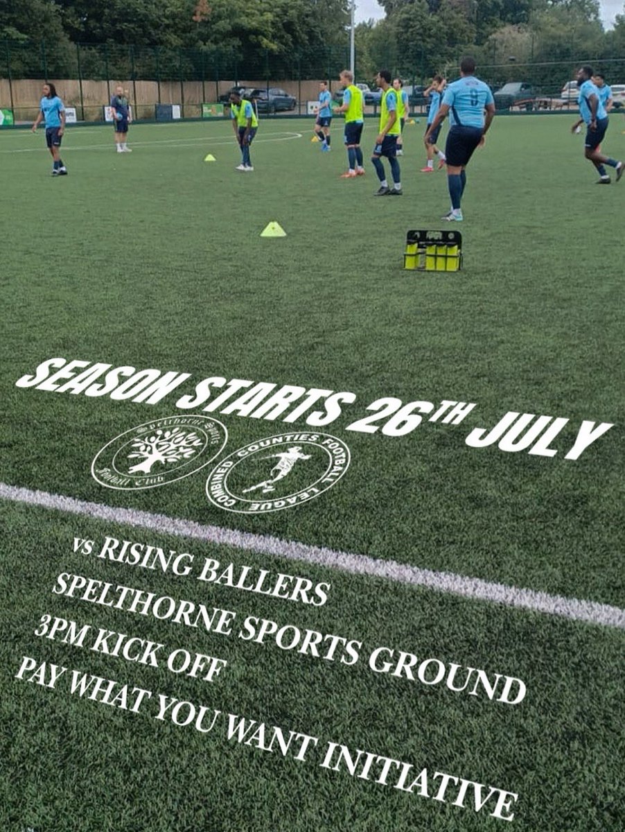 TIME TICKING DOWN ⏱️
2025/26 season starts Saturday 26 July — Spelthorne Sports FC v Rising Ballers.
We’re kicking things off with a Pay What You Want initiative to get more support through the gate.

More details to follow soon.
#upthespelly #spelthornesportsfc #spelthorne