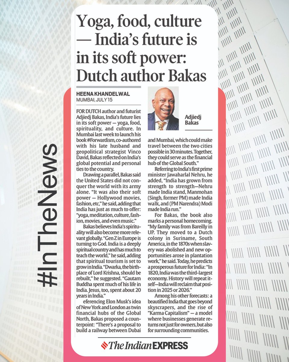 "Yoga, food, culture - India's future is in its soft power" 

Today in India's top newspaper <a href="/IndianExpress/">The Indian Express</a> by <a href="/heenakhandlwal/">Heena Khandelwal</a>

#Forwardism #indianexpress #pmmodi