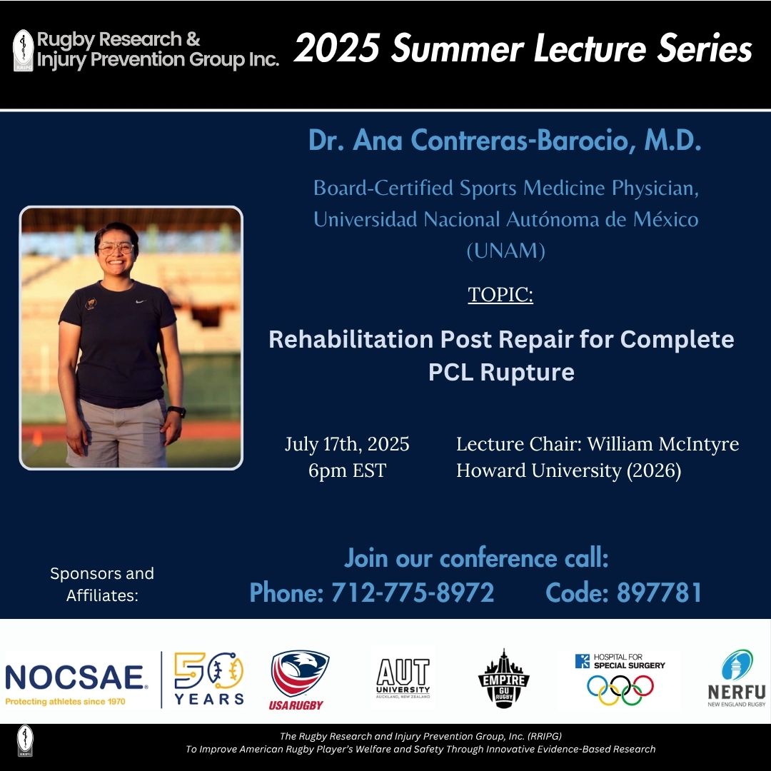 📢 Our next #SLS25 speaker is Dr. Ana Contreras-Barocio #MD from <a href="/UNAM_MX/">UNAM</a>!
🗓 July 16, 2025 | ⏰ 6PM EST
 🎙 “Rehabilitation Post Repair for Complete PCL Rupture”
Don’t miss this key session on #kneerehab, #pclrepair, &amp; safe #returntoplay after injury 💪
 #RRIPG #sportsmedicine