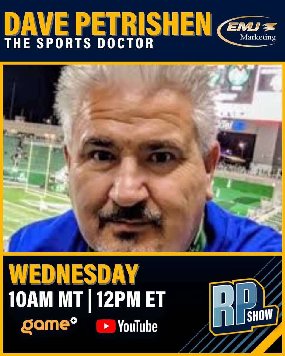 The Rod Pedersen Show (@rodpedersenshow) on Twitter photo ποΈ Today on The RP Show
Weβre joined by Dave Petrishen β <a href="/TheSportsDoctor/">Dave Petrishen</a> π©Ίπ
Insight, stories, and sports talk you wonβt want to miss!
πΊ Tune in LIVE on the <a href="/GamePlusNetwork/">Game+ Network</a> or stream at:
π loom.ly/qrKE74E
π 10AM MT | 12PM ET
#RPShow #SportsTalk #GamePlus #LiveShow ποΈ Today on The RP Show
Weβre joined by Dave Petrishen β <a href="/TheSportsDoctor/">Dave Petrishen</a> π©Ίπ
Insight, stories, and sports talk you wonβt want to miss!
πΊ Tune in LIVE on the <a href="/GamePlusNetwork/">Game+ Network</a> or stream at:
π loom.ly/qrKE74E
π 10AM MT | 12PM ET
#RPShow #SportsTalk #GamePlus #LiveShow