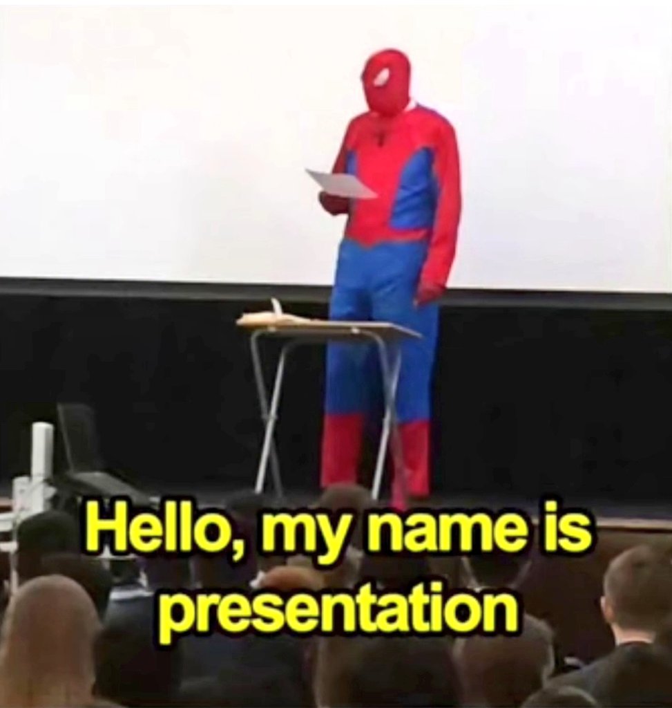 Me: I don't get nervous during presentation. 

Also me: