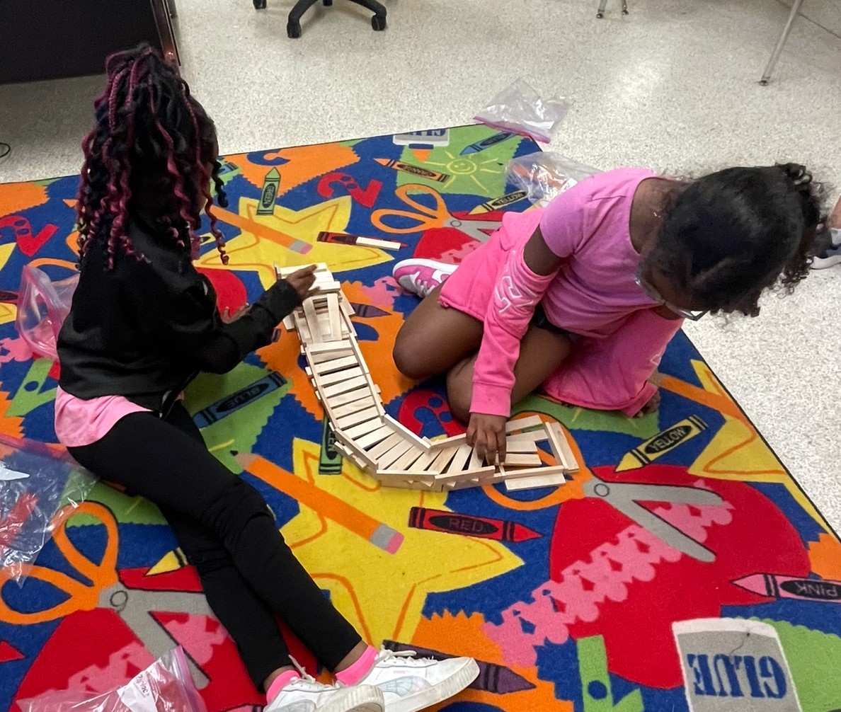 chhuff33's tweet photo. Students in @757Cobb class had their engineering hats on this morning! Using @KEVAplanks to design rollercoasters. #vbits #summerlearningcamp @RosemontEagles @MrsBCGreen @TmLoudermilk @VBTitleI @lasilvervb @DoolzRulz https://t.co/buFk866L4R