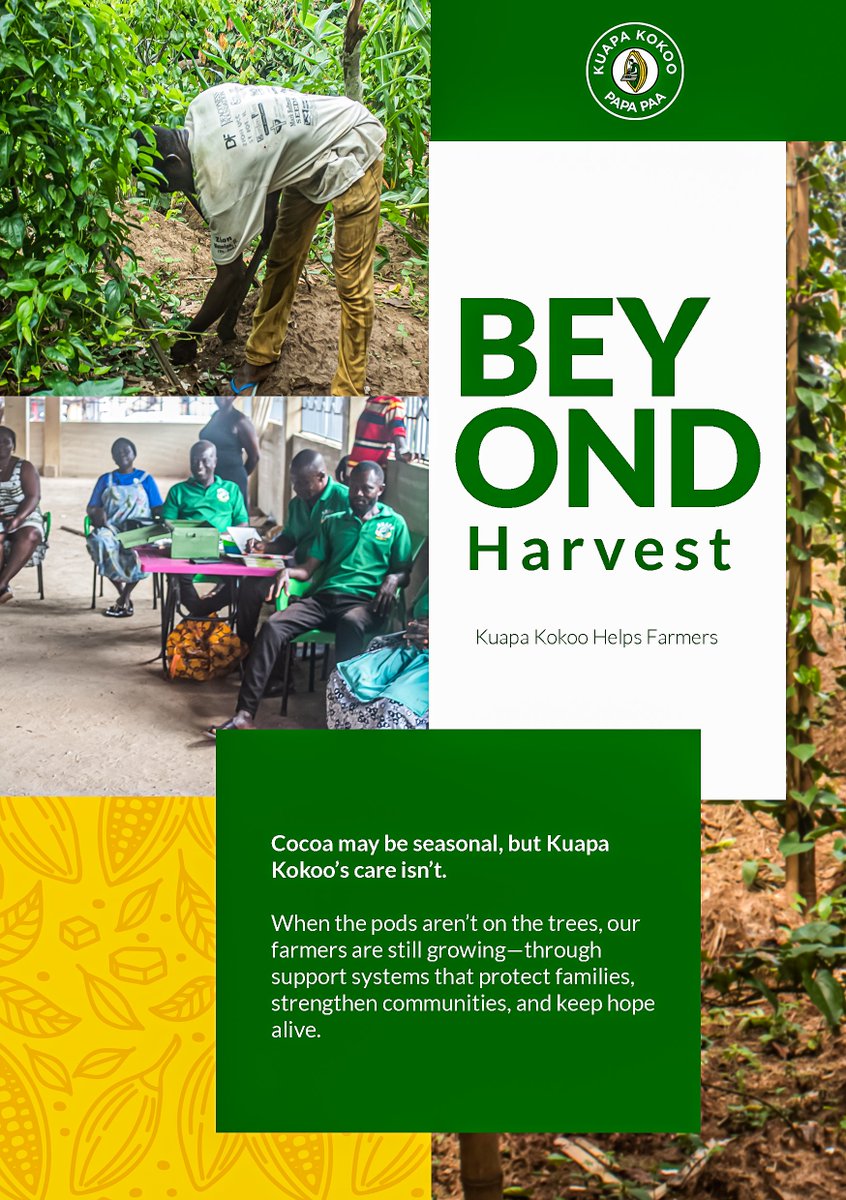 Cocoa may come and go, but support should stay.
Kuapa Kokoo helps farmers thrive—before, during, and after the harvest.
#BeyondTheHarvest #KuapaKokoo #FairtradeCare #SeasonalSupport