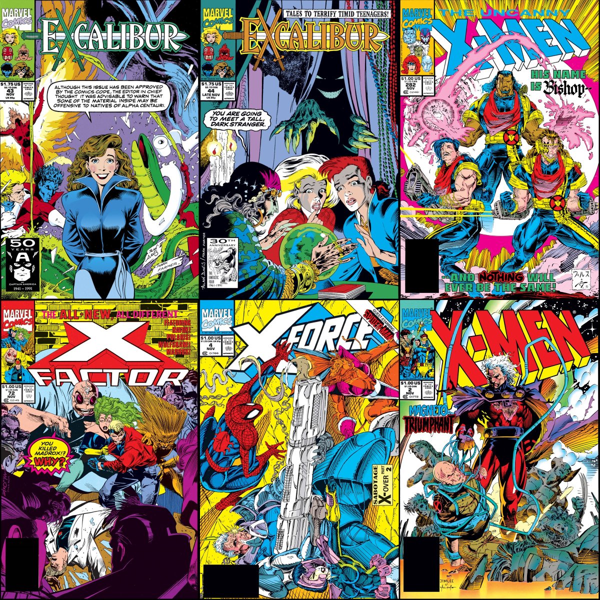 X-books that were on sale with cover dates of November 1991.