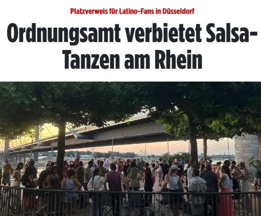 Taykra's tweet photo. #Düsseldorf: Seit mehreren Jahren treffen sich Salsa-Fans neben dem Landtag. „Wir haben am Rondell getanzt. Ordnungsbeamte haben uns aufgefordert, die Musik auszumachen. Wir mussten den Platz sofort räumen u dürfen auch in Zukunft nicht mehr dort tanzen.“ https://t.co/uu81AbQ6v1 https://t.co/NLl2gyyuii
