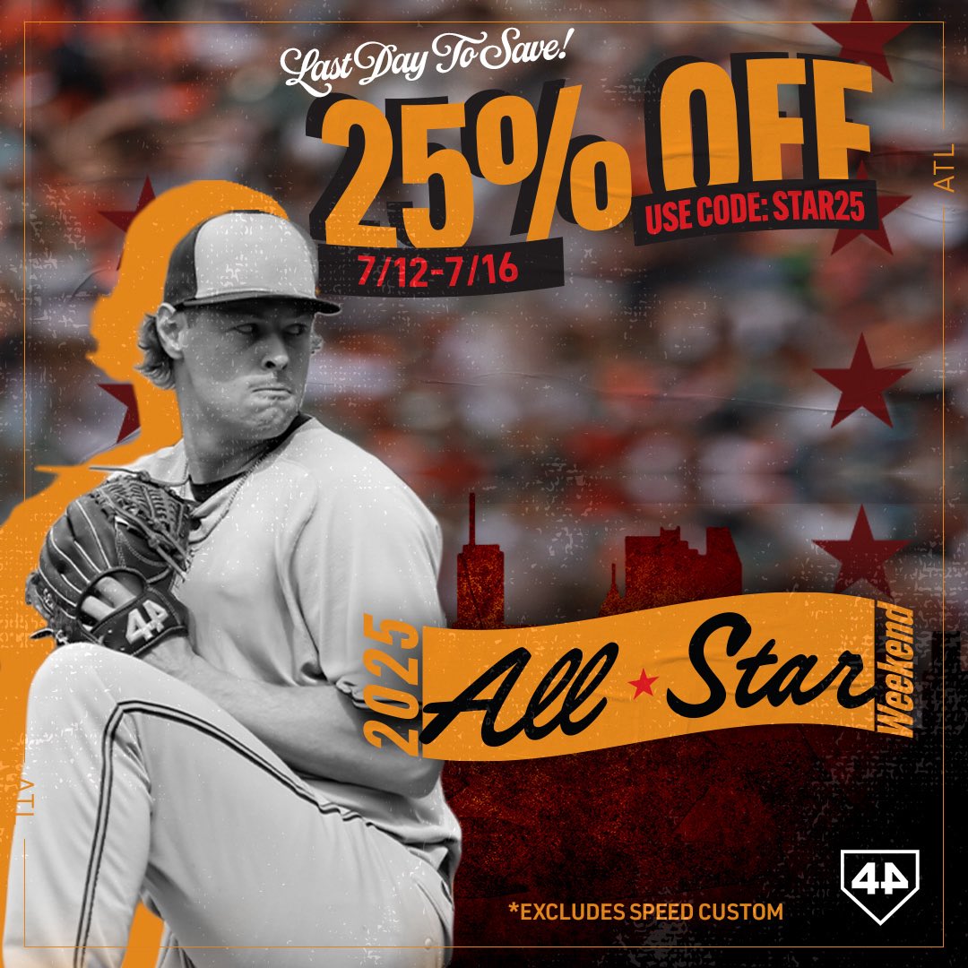 44ProCustom's tweet image. ⭐️ You saw 44 Pro all over the All-Star Game last night and now it’s your final chance to order and save 25% OFF your custom glove with promo code STAR25 ⭐️
🔗 44Pro.com