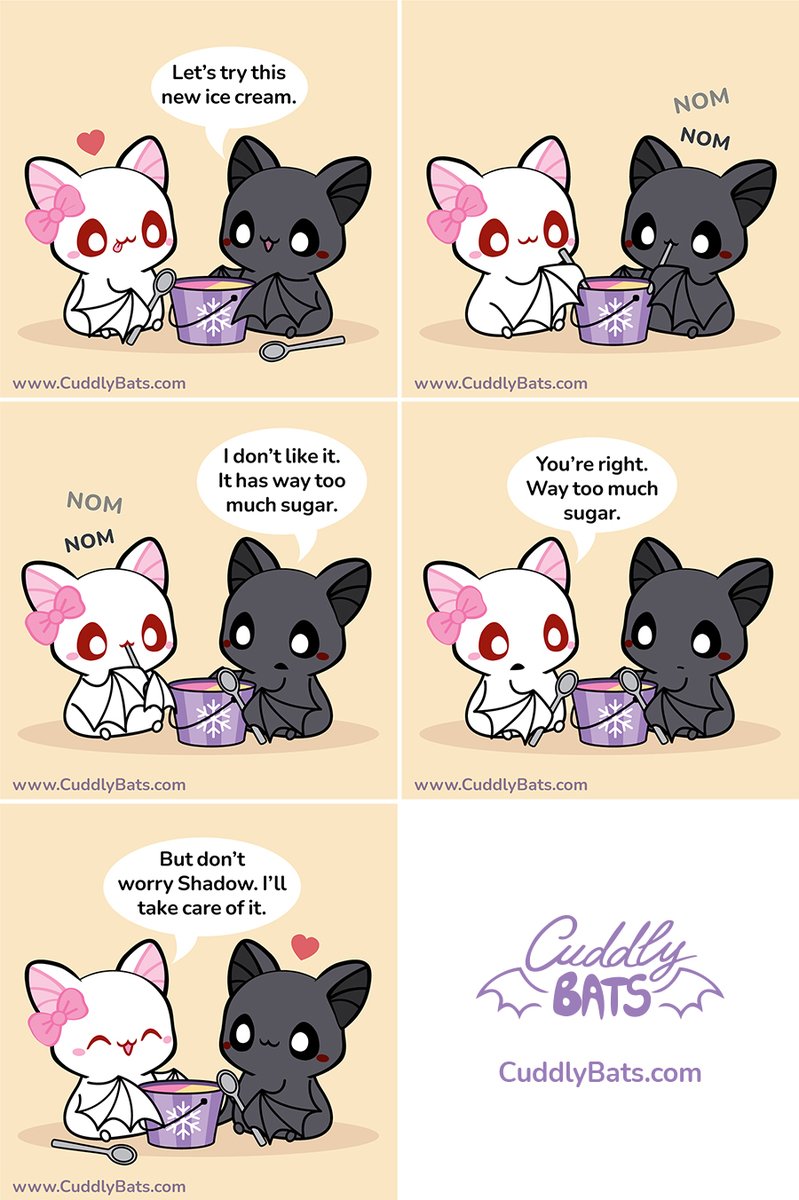 I'll take care of it 😊❤️ ©Cuddly Bats 🦇 #bats #cutebats #bat #relationship #cutecomic #summervibe