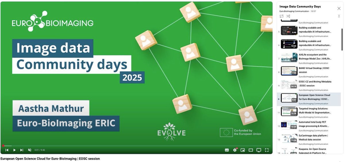 EuroBioImaging's tweet image. Have you explored the European Open Science Cloud (#EOSC)?🌐
At #ImageData Community Days, #EuroBioimaging shared how EOSC facilitates sharing, reuse & analysis of research data.
🎥Learn more:
youtu.be/x1274I9N94Y?fe…
@eosc_cz @EoscPortal @EoscLife