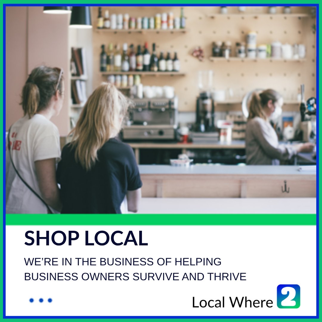 LocalWhere2's tweet image. Now more than ever, it&apos;s time to shop local.
Local Where 2 gives small businesses affordable ways to get seen &amp;amp; connect with local customers.
Promote your business &amp;amp; grow your reach!
#SupportLocal #LocalWhere2