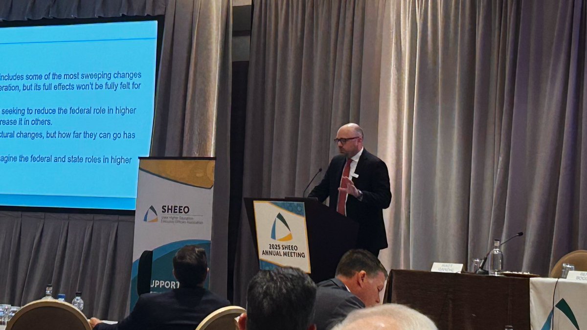 SHEEOed's tweet image. Vice President for Government Relations @tlharnisch gives a federal update, including details about the potential impacts of the Big, Beautiful Bill on higher education.
