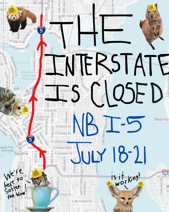 I-5を復活させる時が来ました。I-90とNE 45th Stの間にシアトルのNB