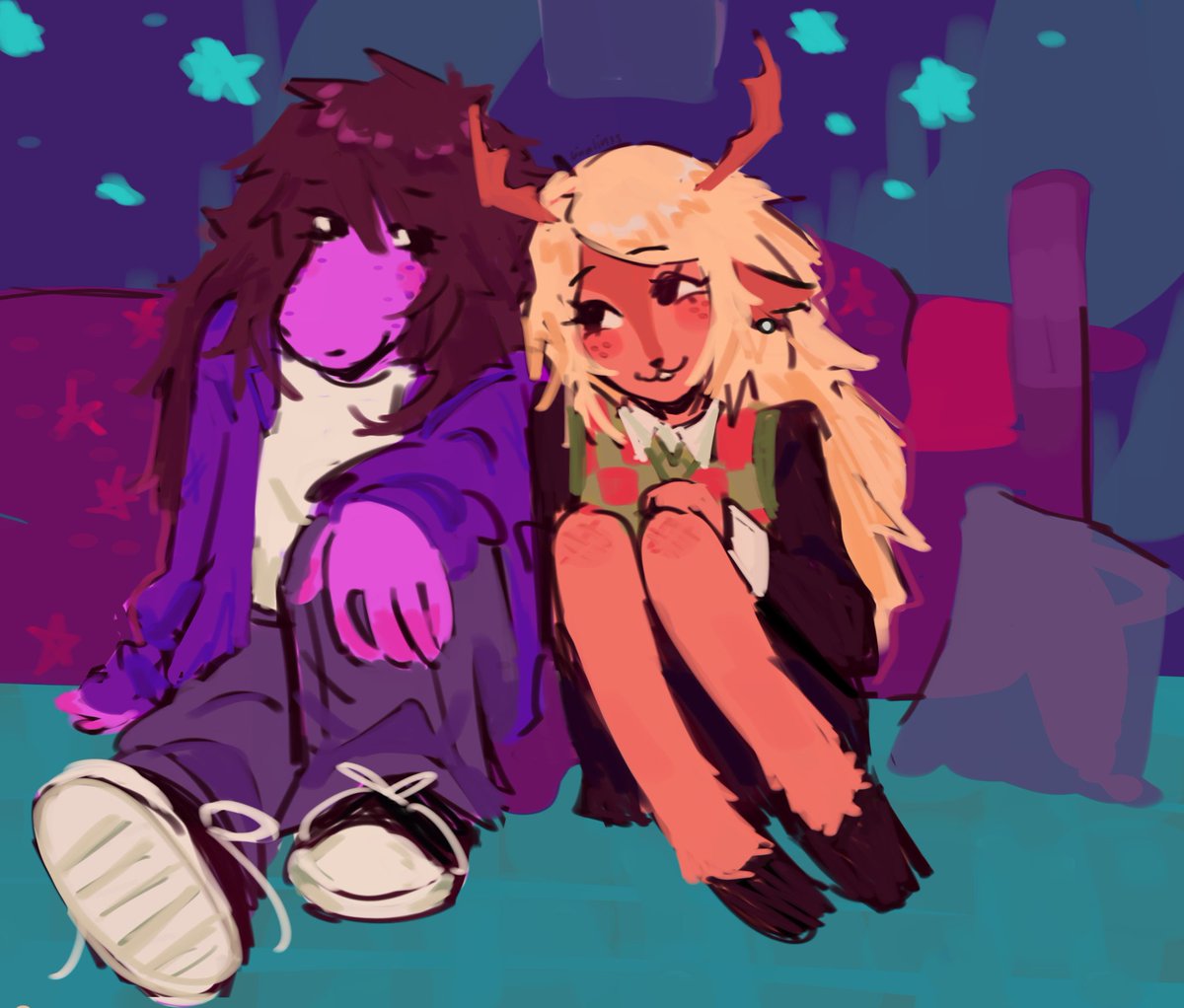 meanwhule closet: noo kris dont hit me with a hockey thing #deltarune #suselle