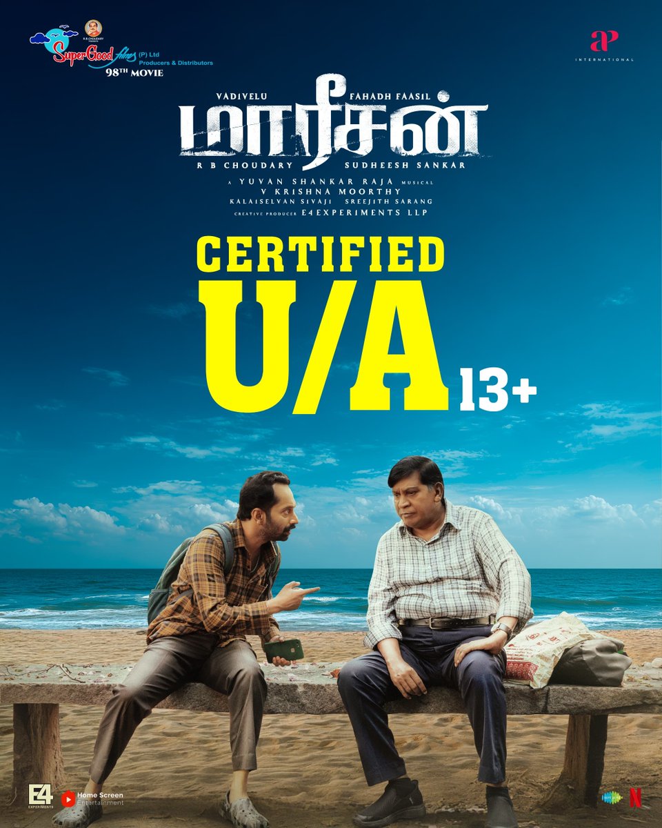 #FahadhFaasil #Vadivelu starring #Maareesan, A thriller we’re all waiting for is now U/A Certified! 🔥
Stay Tuned for an intense ride..

#MaareesanFromJuly25

A <a href="/thisisysr/">Raja yuvan</a> Musical
Produced by <a href="/SuperGoodFilms_/">Super Good Films</a>

#FaFa #SudheeshSankar <a href="/actorvivekpra/">Actor Vivek Prasanna</a> Five Star @krishnakum25249