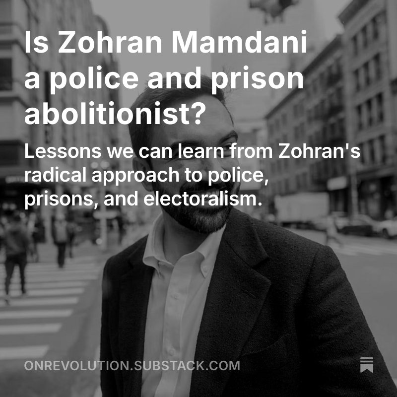 Is Zohran Mamdani a police and prison abolitionist?

As the British left prepares for a new party, which will no doubt come with debates on what attracts or repels voters, I reflect on Zohran's election pledges on police and prisons:

open.substack.com/pub/onrevoluti…