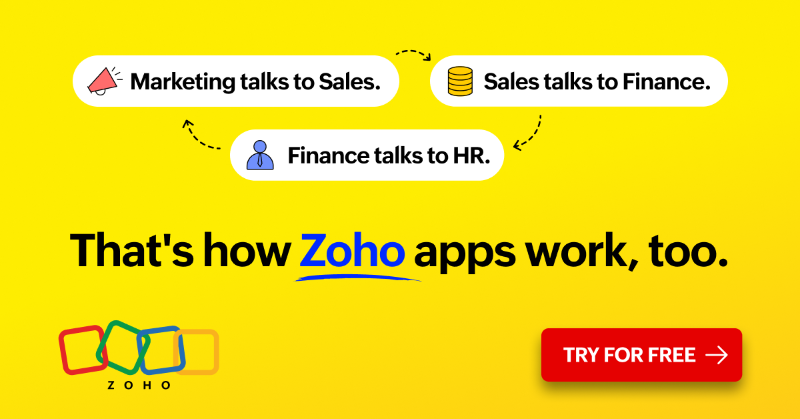 ZohoAfrica's tweet photo. When your tools talk to each other, your teams do too. With Zoho, your 𝐒𝐚𝐥𝐞𝐬, 𝐌𝐚𝐫𝐤𝐞𝐭𝐢𝐧𝐠, 𝐅𝐢𝐧𝐚𝐧𝐜𝐞, 𝐇𝐑, 𝐚𝐧𝐝 𝐒𝐮𝐩𝐩𝐨𝐫𝐭 all work like one unit and not disconnected apps. Try Zoho today!