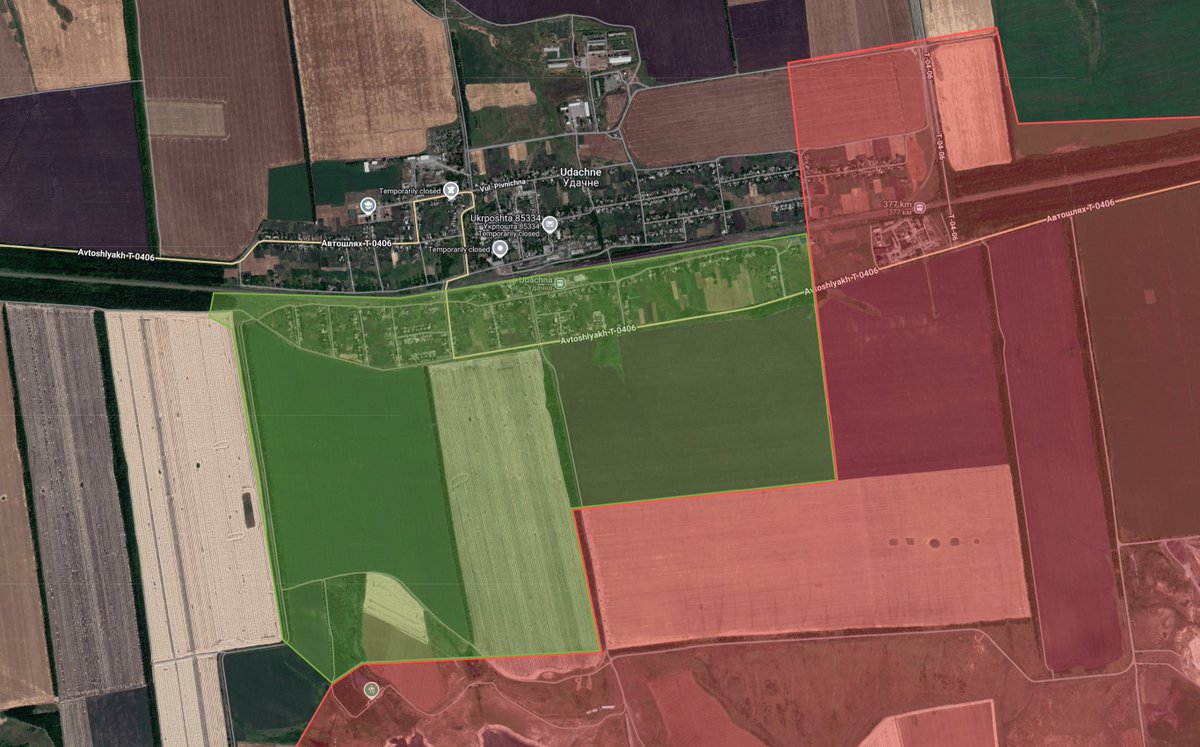 Kalibrated_Maps's tweet image. Russian forces have captured the southern half of Udachne.