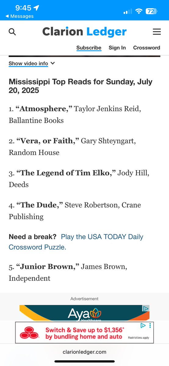 Shteyngart's tweet image. Vera is the number two selling book in both Southern California AND Mississippi. I’ve never had such diverse regions buying tons of my books!
See you tonight at @booksandbooks in Coral Gables with the godfather of indie book stores @mitchellakaplan at 7pm.
