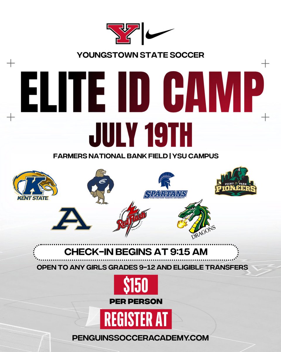 There is still time to register for our Elite ID Camp!

Registration closes on Thursday, July 17, at 11:59 p.m.

Register at ➡️ penguinssocceracademy.com

#GoGuins