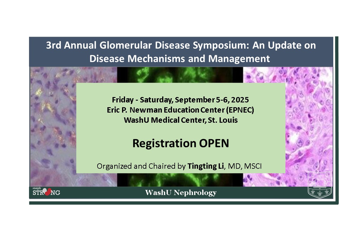 WashU Nephrology (@washunephrology) on Twitter photo Registration is OPEN for the <a href="/WashUNephrology/">WashU Nephrology</a> Glomerular Disease Symposium, Sept 5-6!
Cutting-edge Talks🌟Case Discussions🌟Expert Panels
🌟GN Case Breakouts🌟Renal Path Workshop🌟Networking
🎓 Trainees FREE✈️Travel grants🍽️Meals & more!
🔗 Register: washu.cloud-cme.com/course/courseo… Registration is OPEN for the <a href="/WashUNephrology/">WashU Nephrology</a> Glomerular Disease Symposium, Sept 5-6!
Cutting-edge Talks🌟Case Discussions🌟Expert Panels
🌟GN Case Breakouts🌟Renal Path Workshop🌟Networking
🎓 Trainees FREE✈️Travel grants🍽️Meals & more!
🔗 Register: washu.cloud-cme.com/course/courseo…