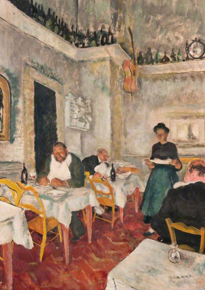 'Little Restaurant.' (1943) Steven Spurrier was an illustrator working for magazines including The Graphic and Illustrated London News. A number of his paintings recall the compositions of Degas and Vuillard.