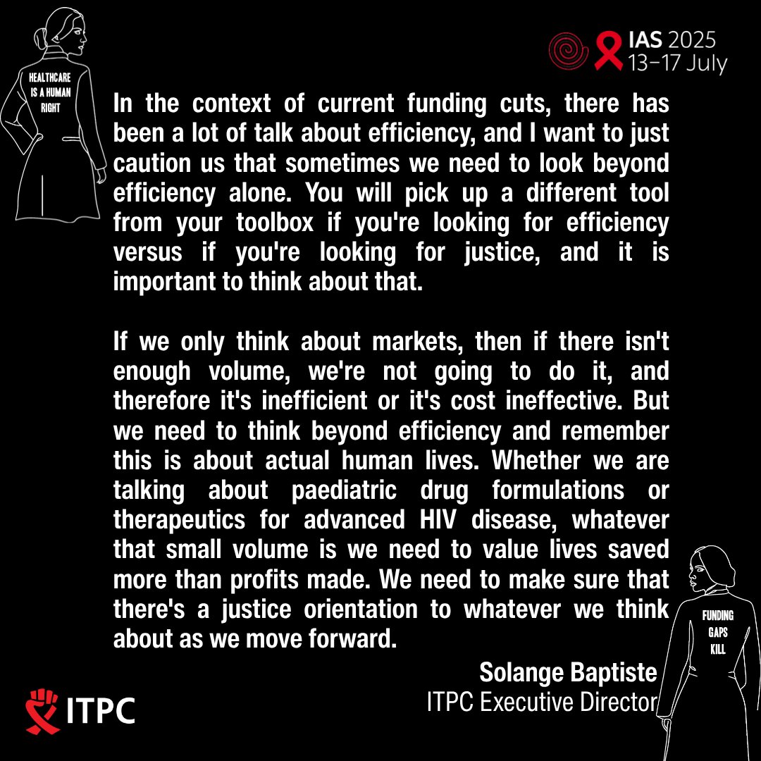 ITPCglobal's tweet image. "The cuts we're seeing now are an opportunity to change the system." - @S0langeBaptiste Executive Director, ITPC Global. #IAS2025
#CommunitiesAreExperts @iasociety