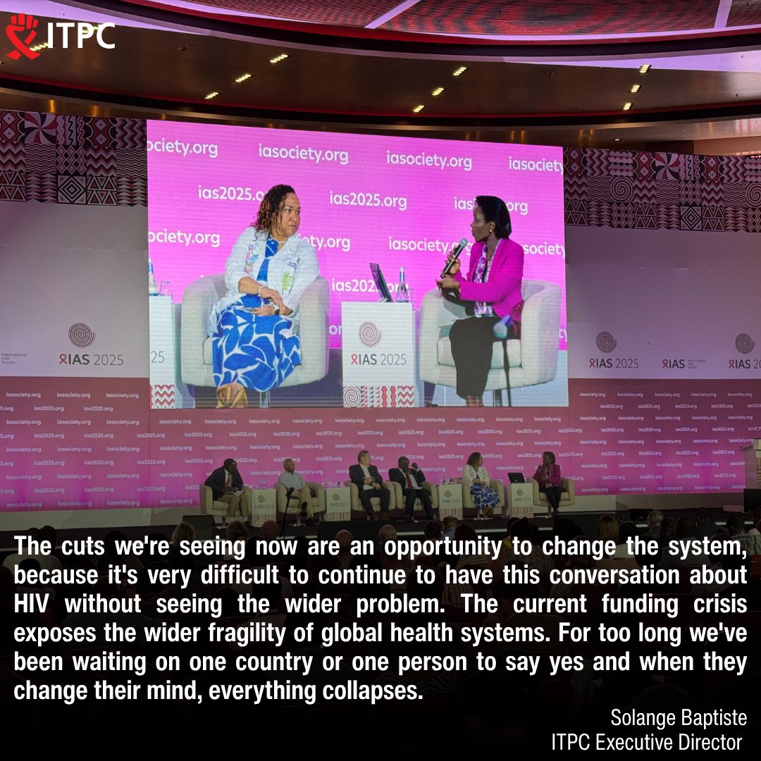 ITPCglobal's tweet image. "The cuts we're seeing now are an opportunity to change the system." - @S0langeBaptiste Executive Director, ITPC Global. #IAS2025
#CommunitiesAreExperts @iasociety