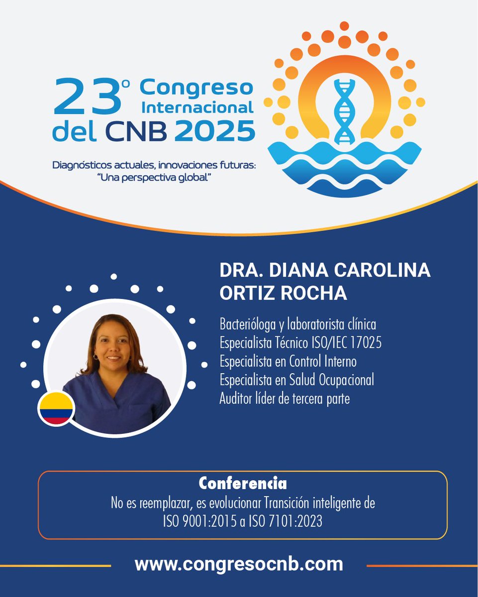 CongresoCNB's tweet photo. ¡Bienvenidos al 23º Congreso Internacional del CNB!  📍 Bogotá D.C. | 🗓️ 15‑18 ago 2025 🔬 “Diagnósticos Actuales, Innovaciones Futuras: Una Perspectiva Global” Talleres, conferencias y expertos nacionales e internacionales. #CongresoCNB #CNB2025 #Bacteriología #SaludGlobal https://t.co/OqSymGBPrE
