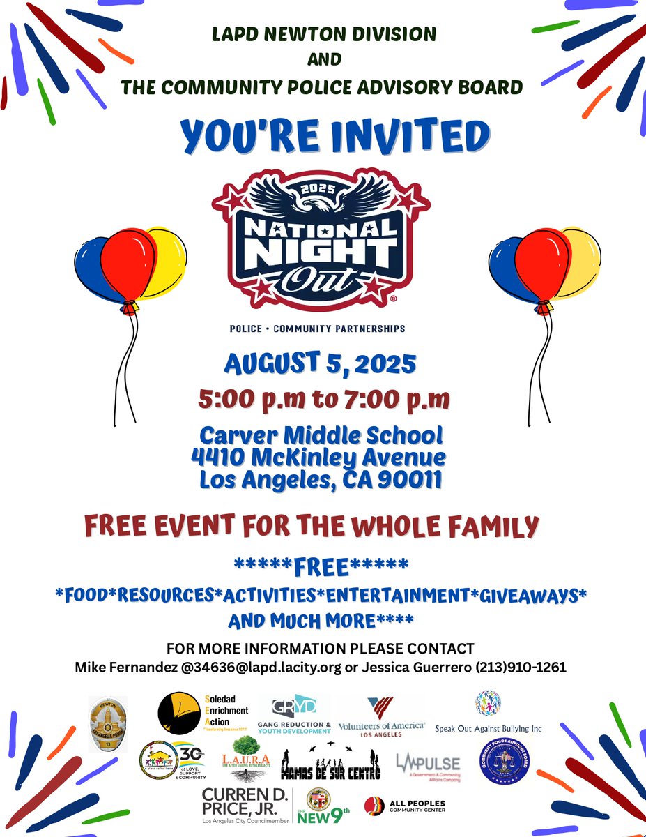 Join us for an exciting evening!! We will be there to engage with students before the school year begins. We'll be giving out free movie t-shirts, mugs, backpacks, and plenty of fun activities. Let’s stand together to build a stronger, safer community! #communitymatters