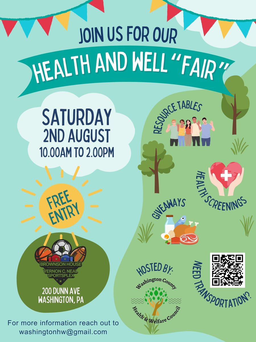 WashPATransit's tweet image. 🚍 We’ll be at the Washington County Health &amp;amp; Welfare Council’s Health and Well &quot;Fair.&quot; We’re offering a limited number of free bus passes! For a ride, please:
📝 Fill out the form: shorturl.at/rNXPo
📧 Email: washingtonhw@gmail.com
📱 Scan the QR code
📞 Call 724-228-1234