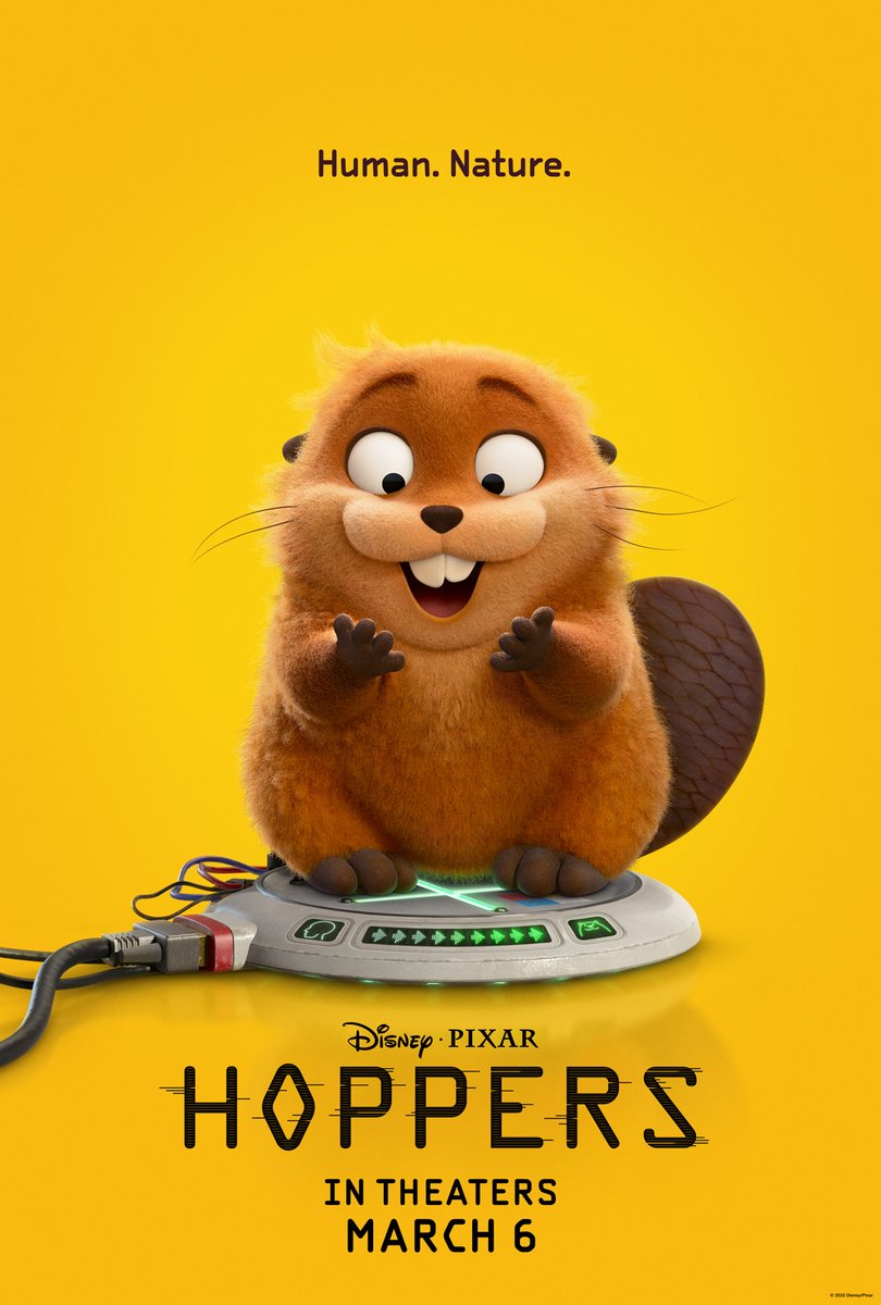 Pixar's tweet image. Human 🤝 Nature
Check out the new poster for Disney & Pixar's #Hoppers, arriving only in theaters March 6, 2026!