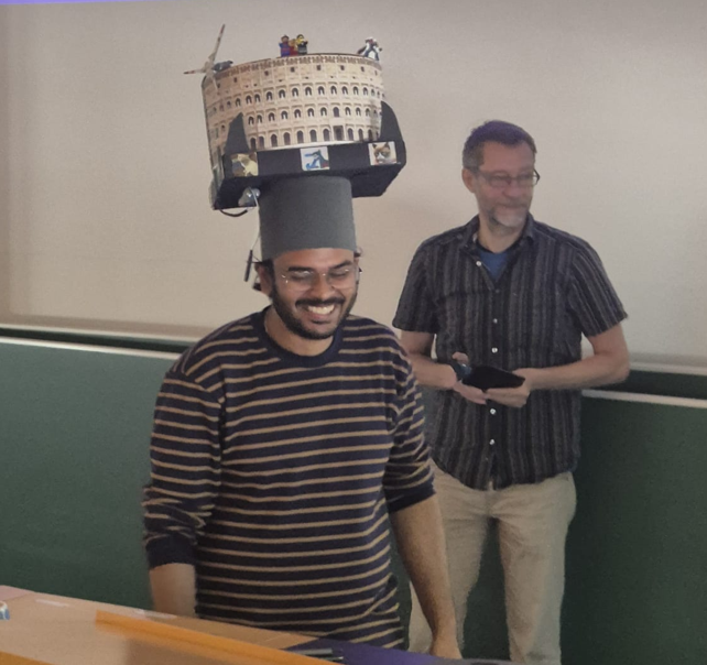 🎉Our second doctor in 2 weeks, Dr. Vishesh Saxena, seen below sporting his colossal graduation hat!! 🎓

Congrats Vishesh!! 😊

#SPEARITN #h2020 #mscafellow #physics #magnetism #MSCA #skyrmions #phddefense
<a href="/MSCActions/">Marie Skłodowska-Curie Actions</a>  <a href="/EU_H2020/">Horizon 2020</a> <a href="/EUScienceInnov/">EU Science & Innovation 🇪🇺</a>  <a href="/REA_research/">European Research Executive Agency</a> <a href="/nanoGUNE/">CIC nanoGUNE</a>