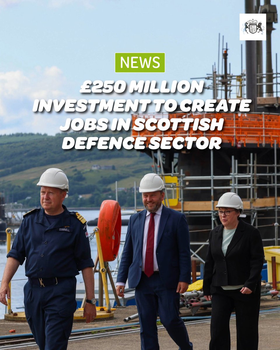 UKGovScotland's tweet image. A £250 million investment by the UK Government will support critical upgrades to infrastructure at the HM Naval Base at Faslane over the next three years, creating jobs and boosting the local economy.
gov.uk/government/new…