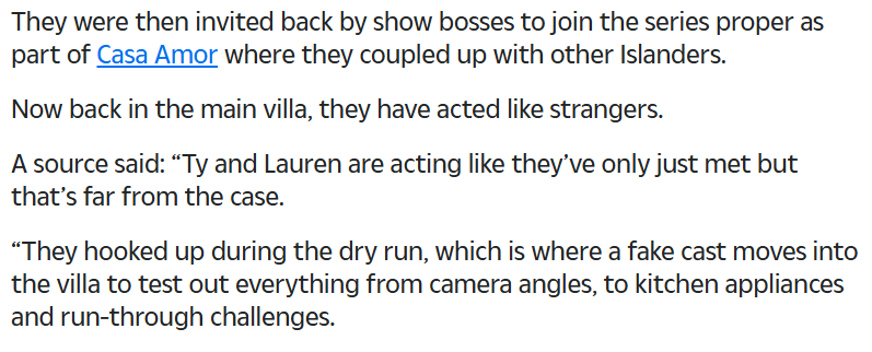 _AllThingsLIUK's tweet photo. A source has told The Sun that LAUREN and TY both KNEW and HOOKED UP with each other during the dry run for this season. They also saw each other on the outside before ITV called back for casa
#LoveIsland #LoveIslandUK https://t.co/zOhBQFbESt