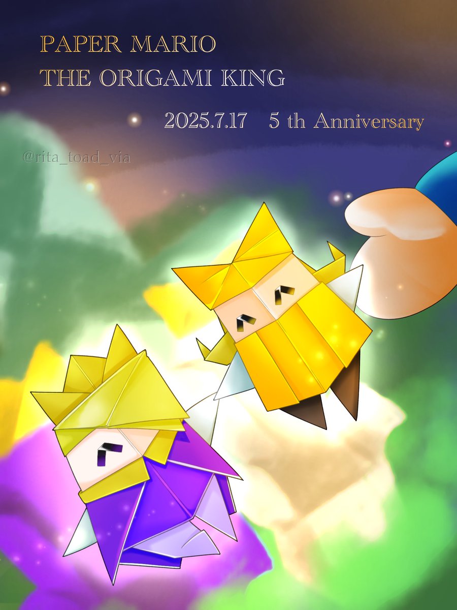 rita_toad_via's tweet photo. オリキン5周年おめでとう💞🥂⟡.·*.
ずっと大好きです────

#オリガミキング5周年 
#PMTOK5thAnniversary https://t.co/Od7ow3Jvsh