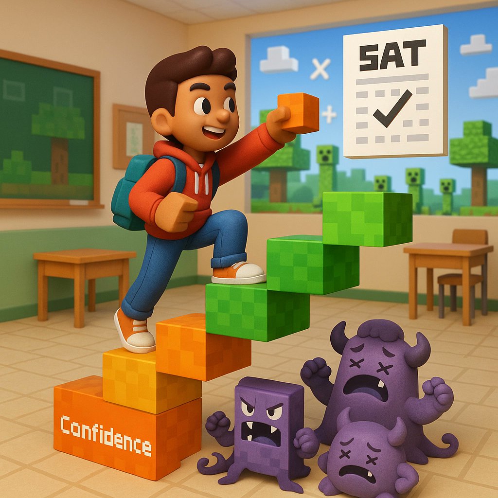 testcrshacademy's tweet photo. 🎮 Building confidence block by block! Our students are defeating test anxiety in Minecraft while boosting SAT scores. Who knew slaying creepers could help conquer math problems too? #TestPrep #GamifiedLearning https://t.co/02ynkfivdN