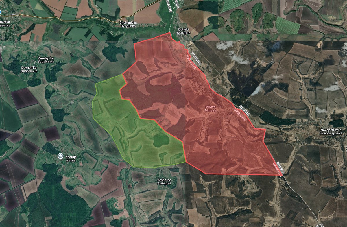 Kalibrated_Maps's tweet image. Russian forces have expanded the Kharkiv border crossing near Milove.