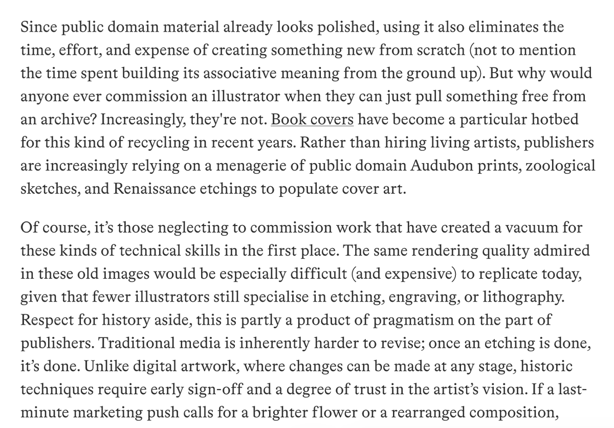 Elizabeth Goodspeed (@domesticetch) on Twitter photo New <a href="/nytimes/">The New York Times</a> piece on the rise of public domain paintings being used on book covers—I wrote about the same thing (and its implications for the creative industry) back in February for my <a href="/itsnicethat/">It's Nice That</a> column on treating the past like a stock library 🖼️ itsnicethat.com/articles/eliza… New <a href="/nytimes/">The New York Times</a> piece on the rise of public domain paintings being used on book covers—I wrote about the same thing (and its implications for the creative industry) back in February for my <a href="/itsnicethat/">It's Nice That</a> column on treating the past like a stock library 🖼️ itsnicethat.com/articles/eliza…