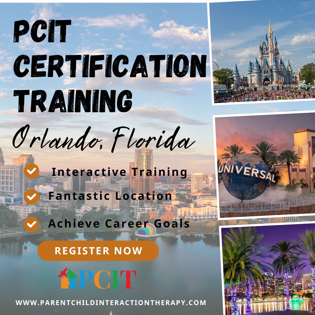 PCIT_Inc's tweet image. We only have a few spots left in our In-Person PCIT Certification Training in Orlando Florida near Disney. The dates are October 23-25, 2025 in Orlando and January 8-9, 2026 on Zoom. For complete training details visit: parentchildinteractiontherapy.com/event-details/…