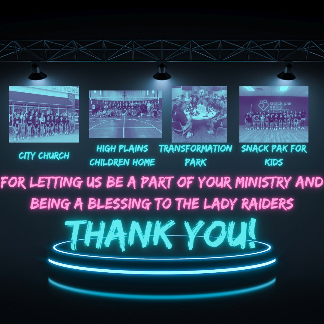 Lady Raiders got the privilege of serving at 4 different organizations this summer. The amount of kids that are fed and loved on because of these organizations is insane.
