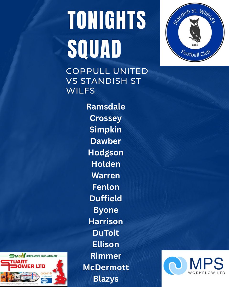 Tonight’s squad to take on <a href="/Coppull_United/">Coppull United FC</a> 

#UTW🦉