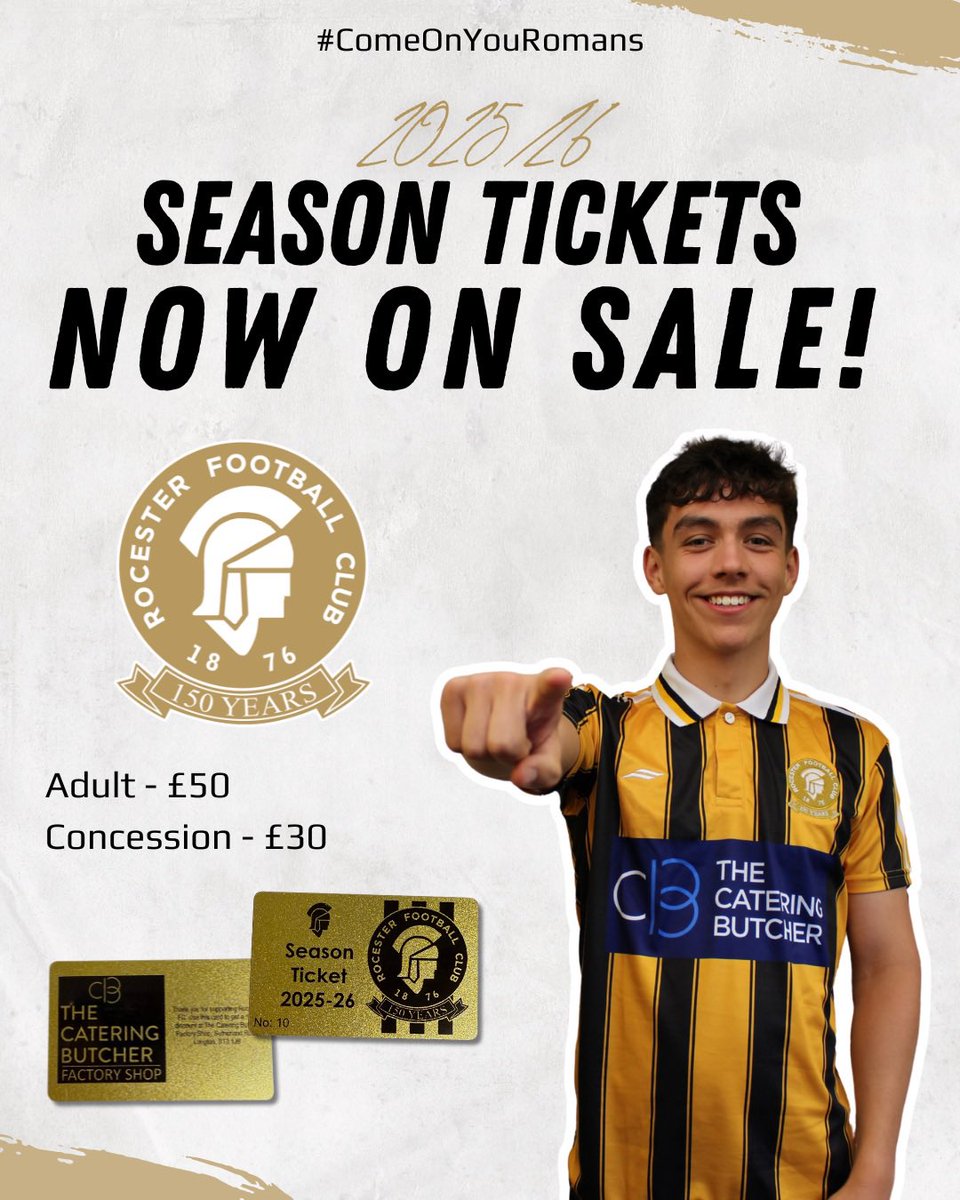 🎟️ 2025/26 Season Tickets Now On Sale! 

Available to purchase from behind the bar at the club! 

#RFC | #RFC150